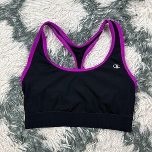 Champion Women's Racer Back Sports Bra Size Small Black Purple